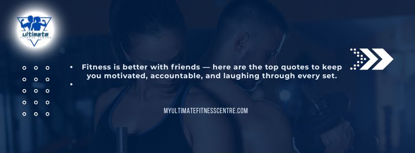 Fitness quote with friends working out at the gym
